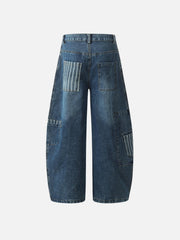 Multi Pocket Loose Barrel Jeans