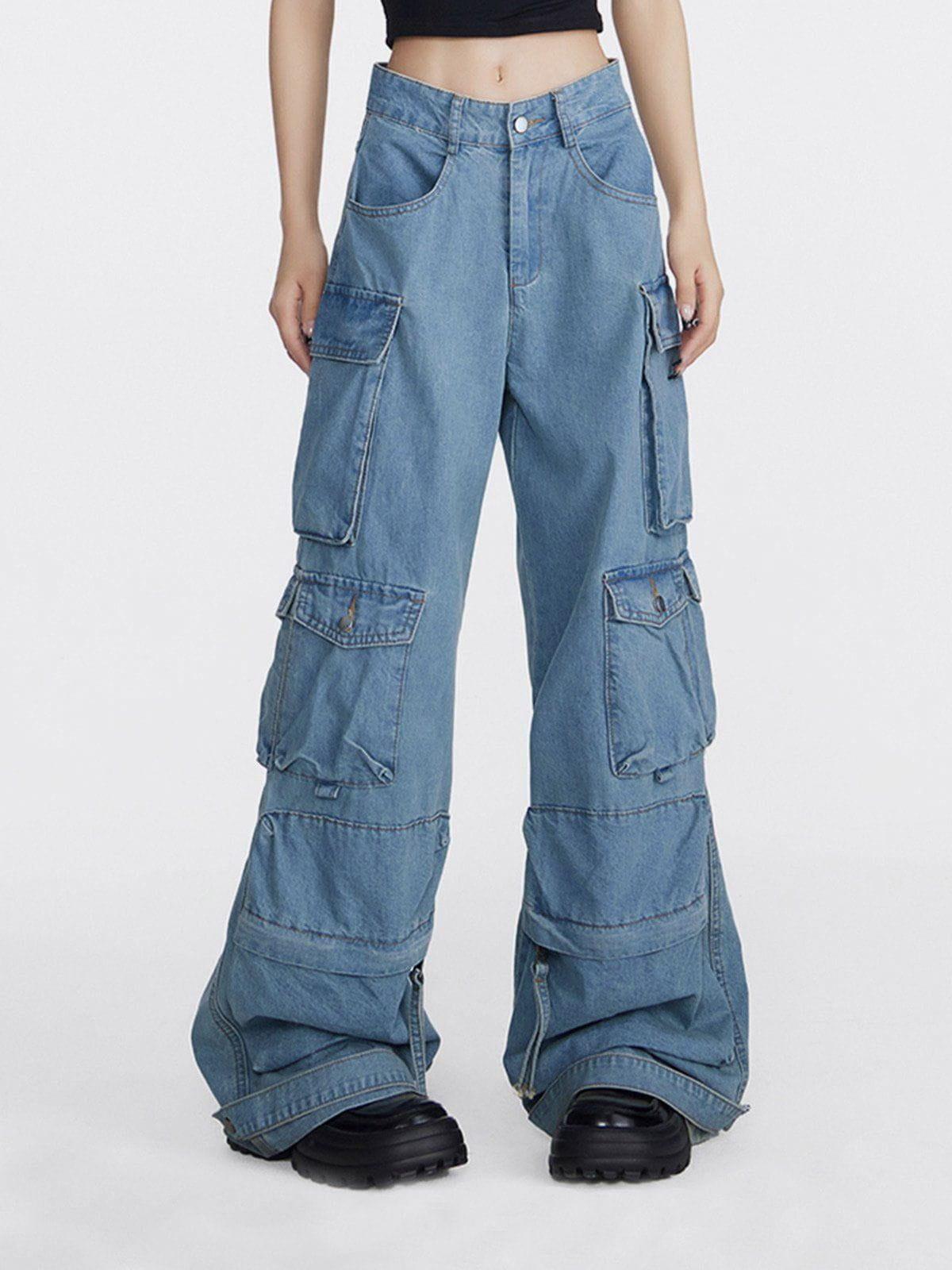 Multi Pocket Loose Cargo Jeans