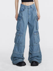Multi Pocket Loose Cargo Jeans