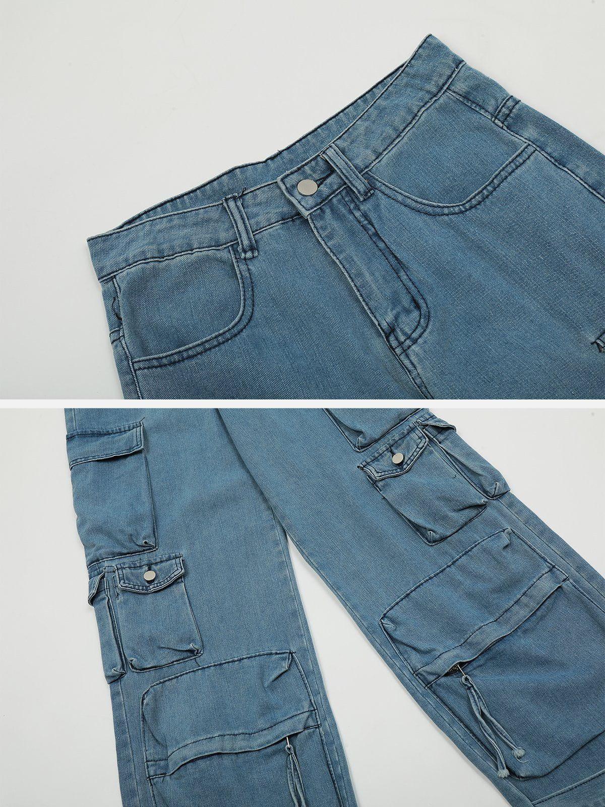 Multi Pocket Loose Cargo Jeans