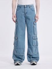 Multi Pocket Loose Cargo Jeans