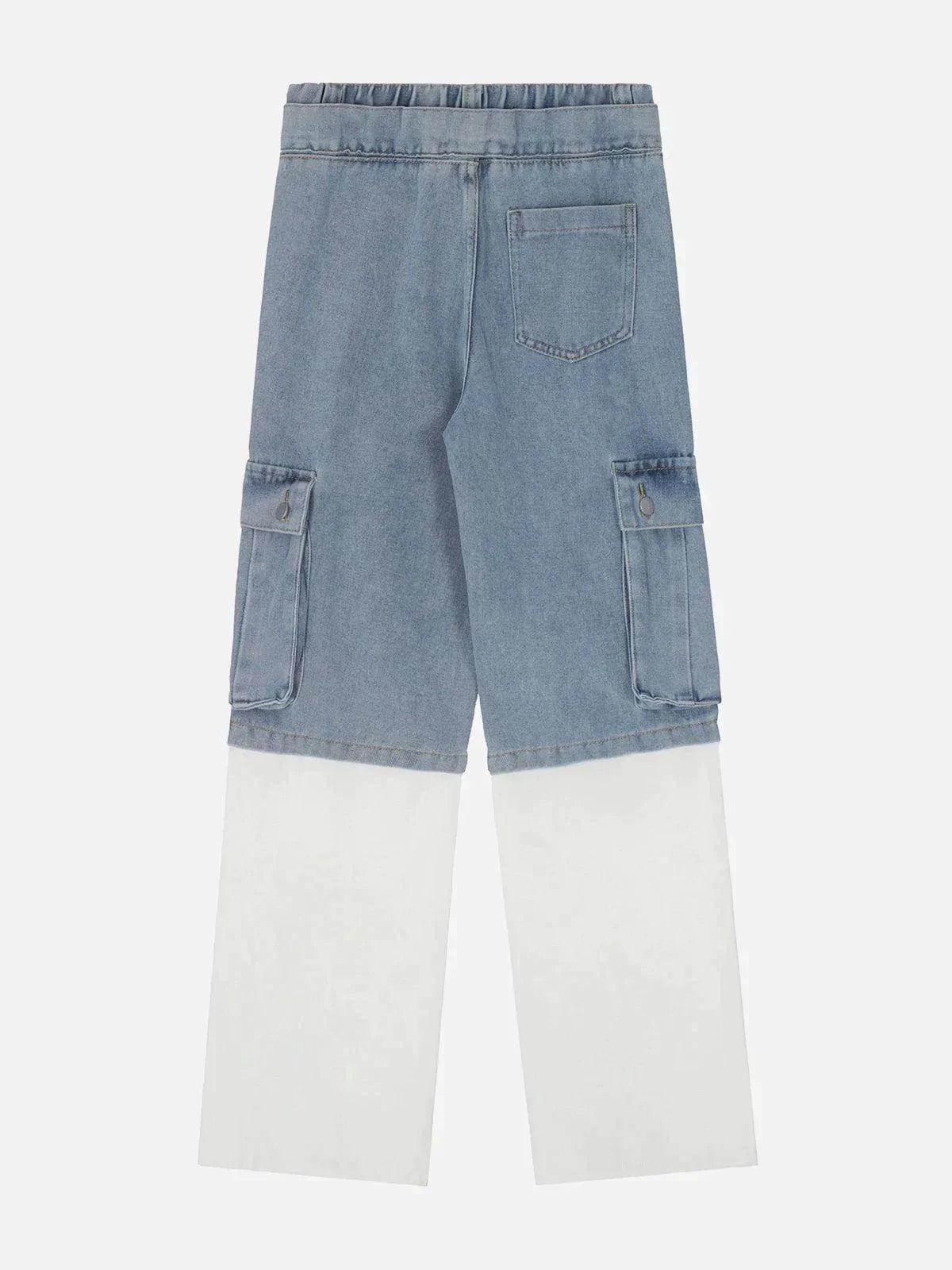 Multi-Pocket Patchwork Jeans