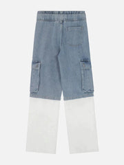 Multi-Pocket Patchwork Jeans