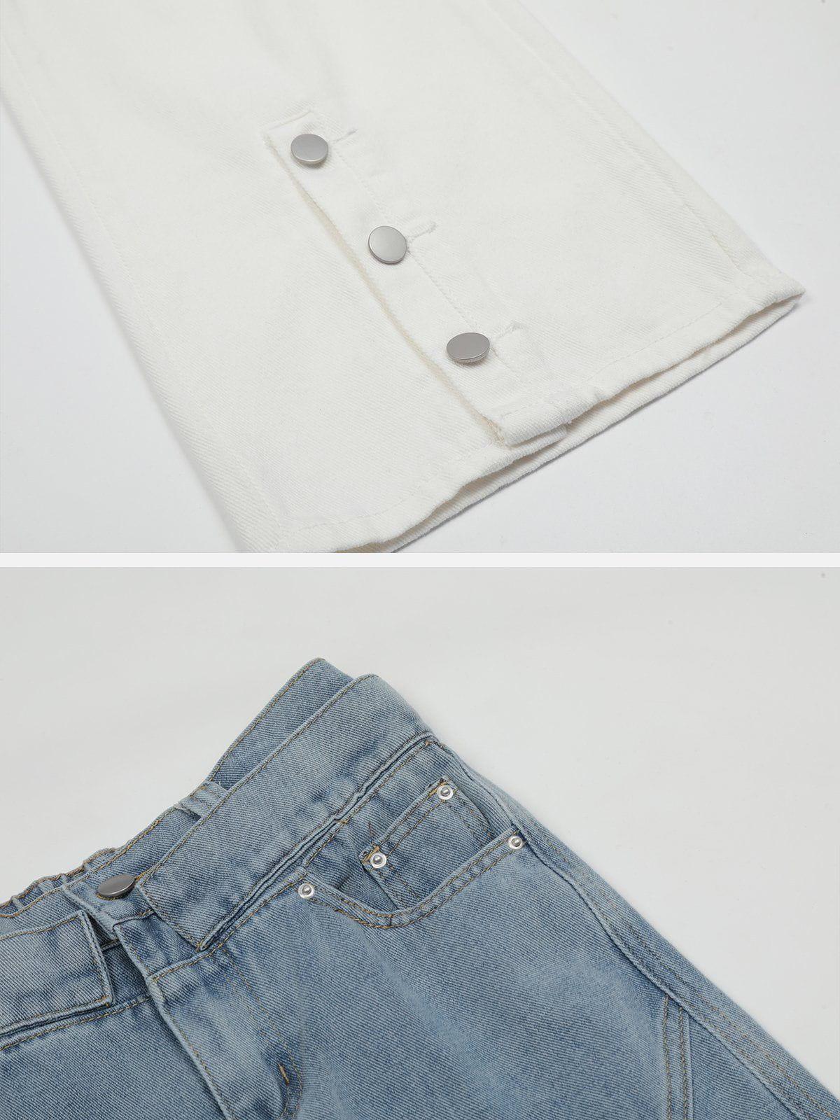 Multi-Pocket Patchwork Jeans