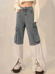 Multi-Pocket Patchwork Jeans