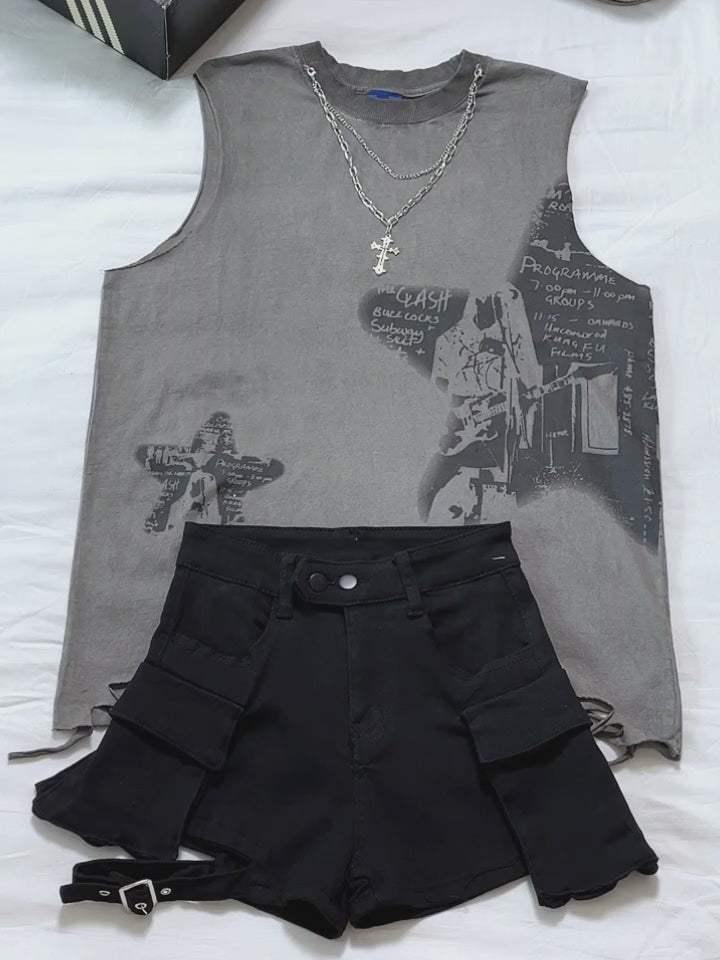 Multi-Pocket Strappy Shorts