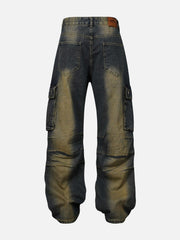 Multi Pocket Washed Cargo Jeans