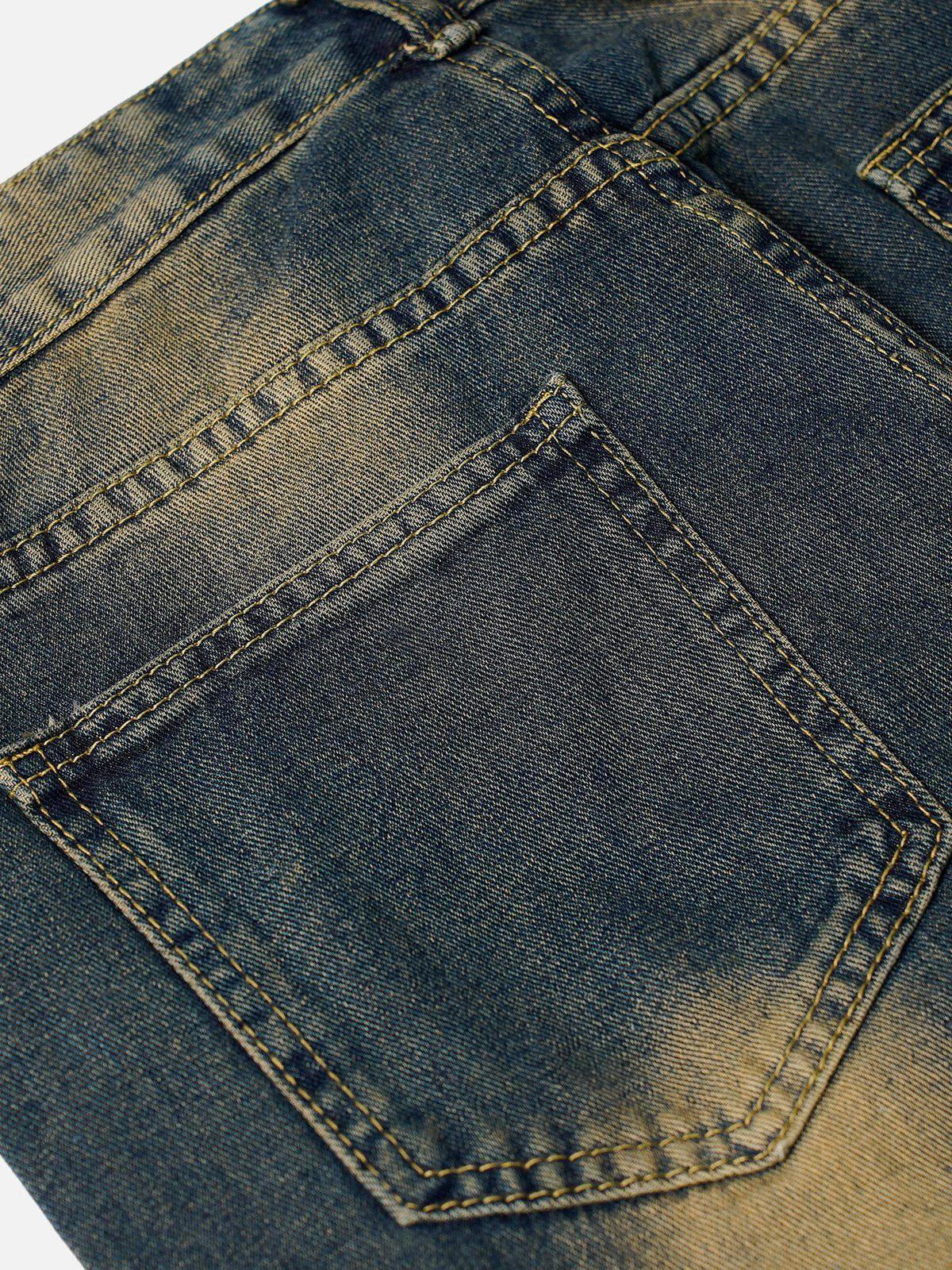 Multi Pocket Washed Cargo Jeans