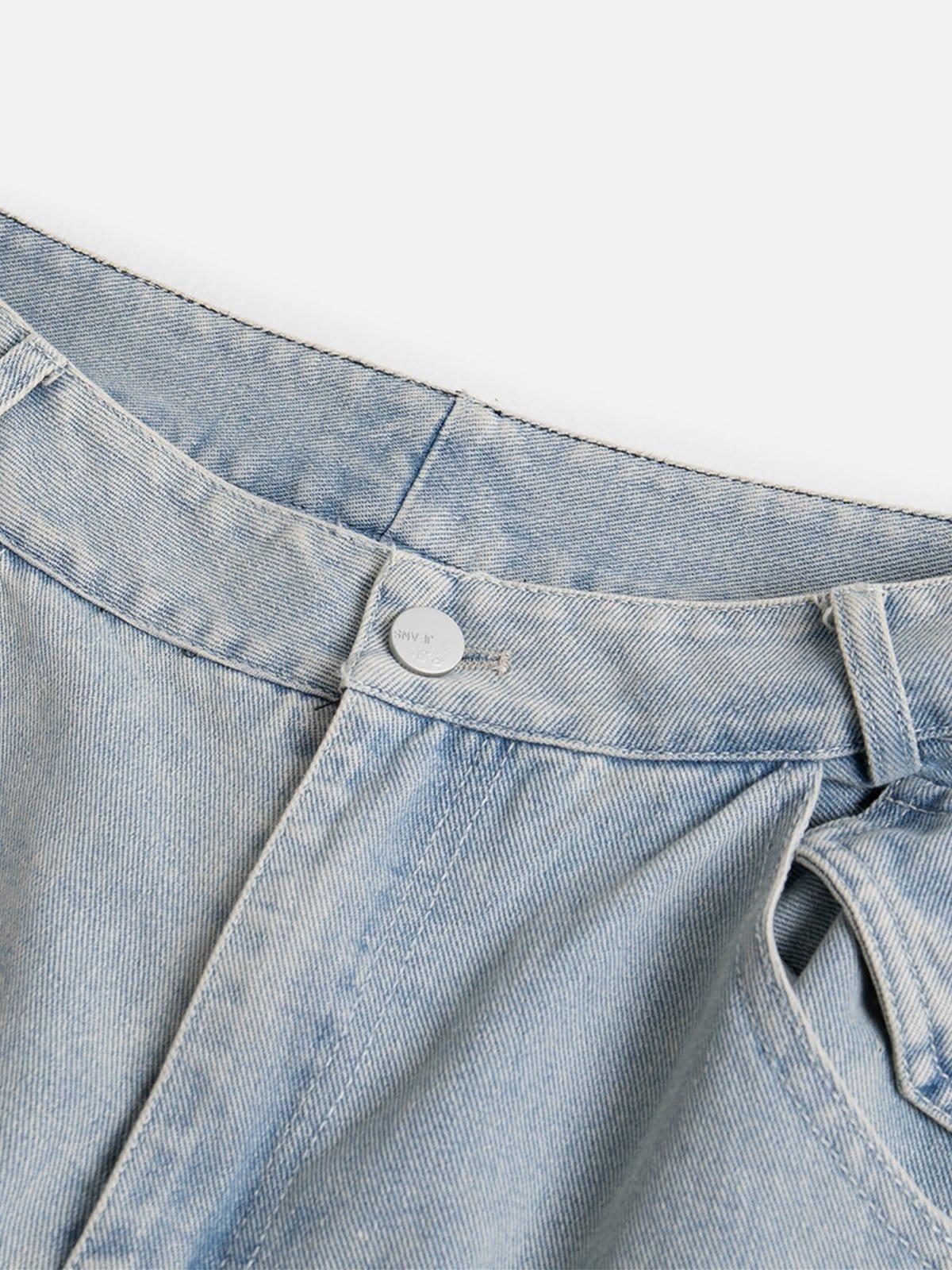 Multi Pocket Washed Jeans