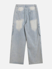 Multi Pocket Washed Jeans