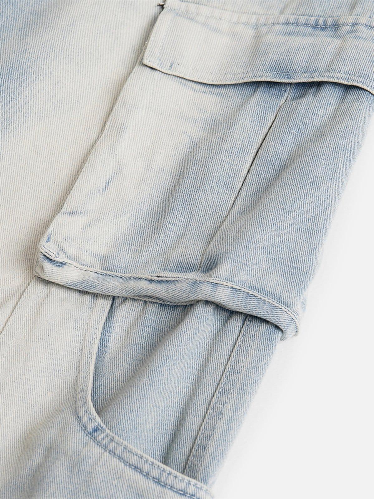 Multi Pocket Washed Jeans