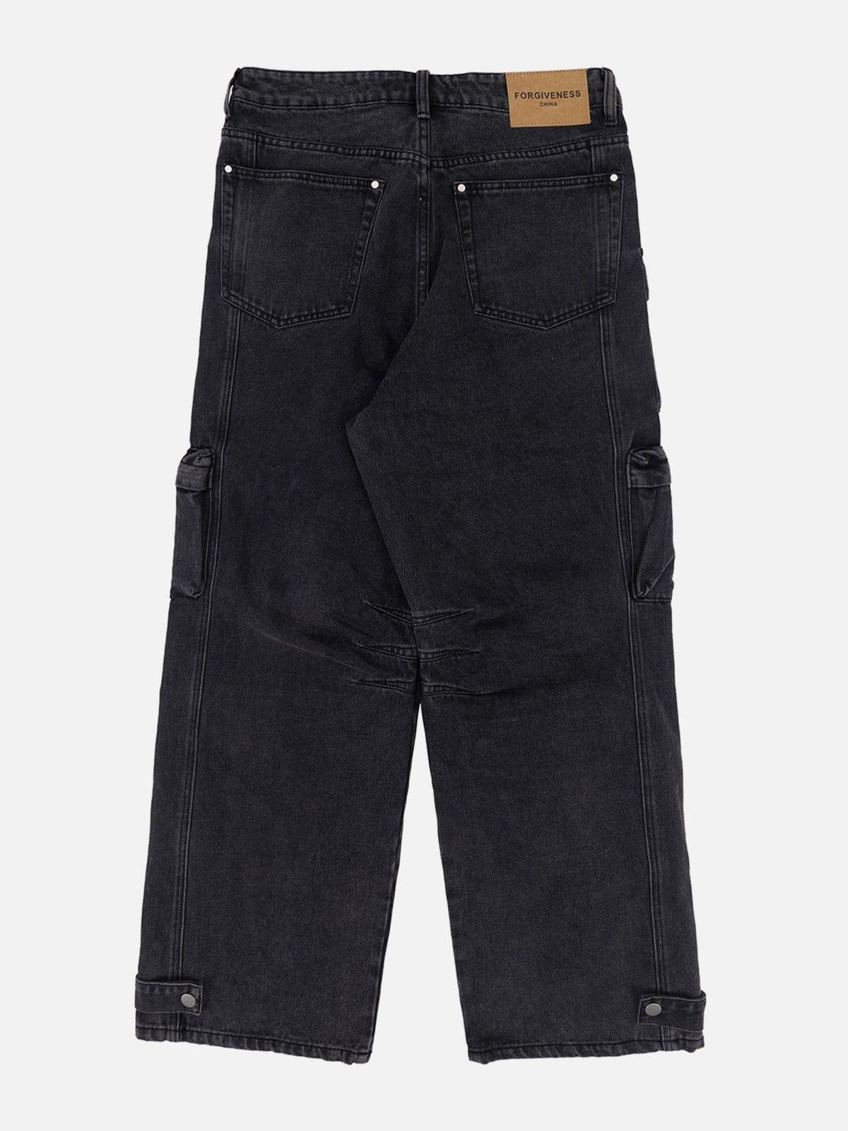Multi-Pocket Wide-Leg Jeans