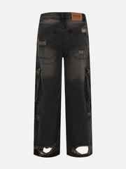 Multiple Pockets Ripped Jeans