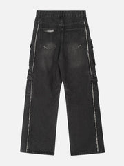 Multiple Pockets Washable Jeans