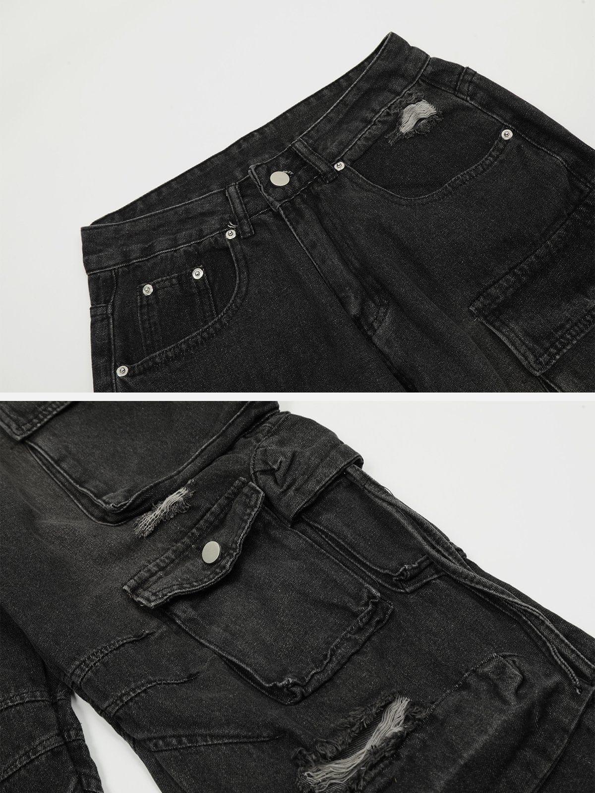 Multiple Pockets Washable Jeans