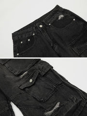 Multiple Pockets Washable Jeans