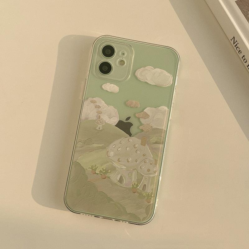 Mushroom Landscape Mobile Phone Case For iPhone