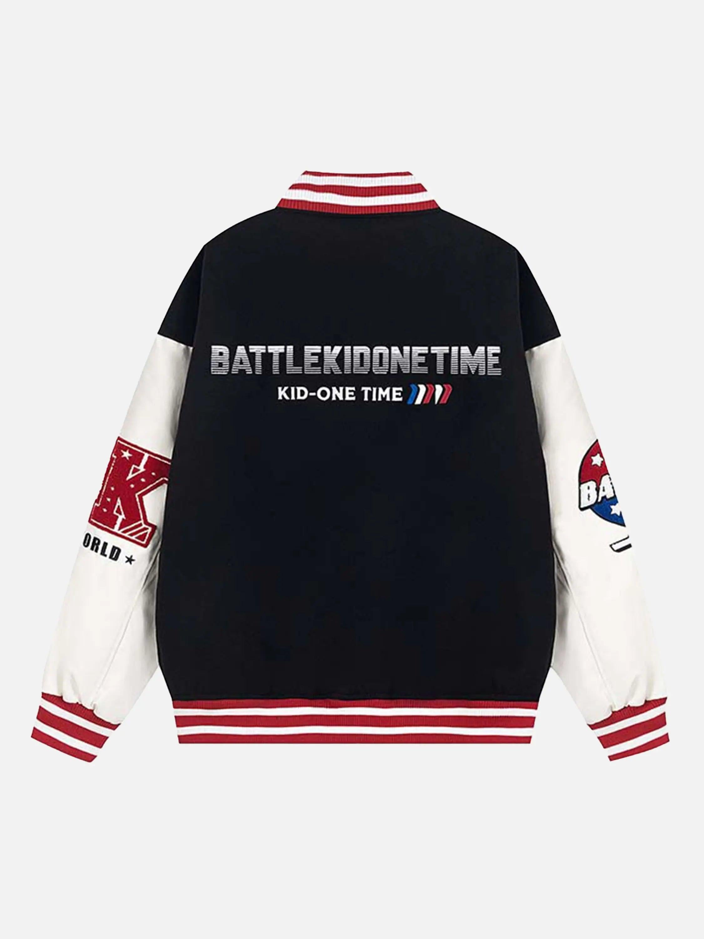 Number 56 Embroidered PU Baseball Jacket