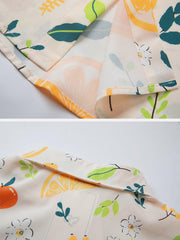 Orange Print Short Sleeve Shirt