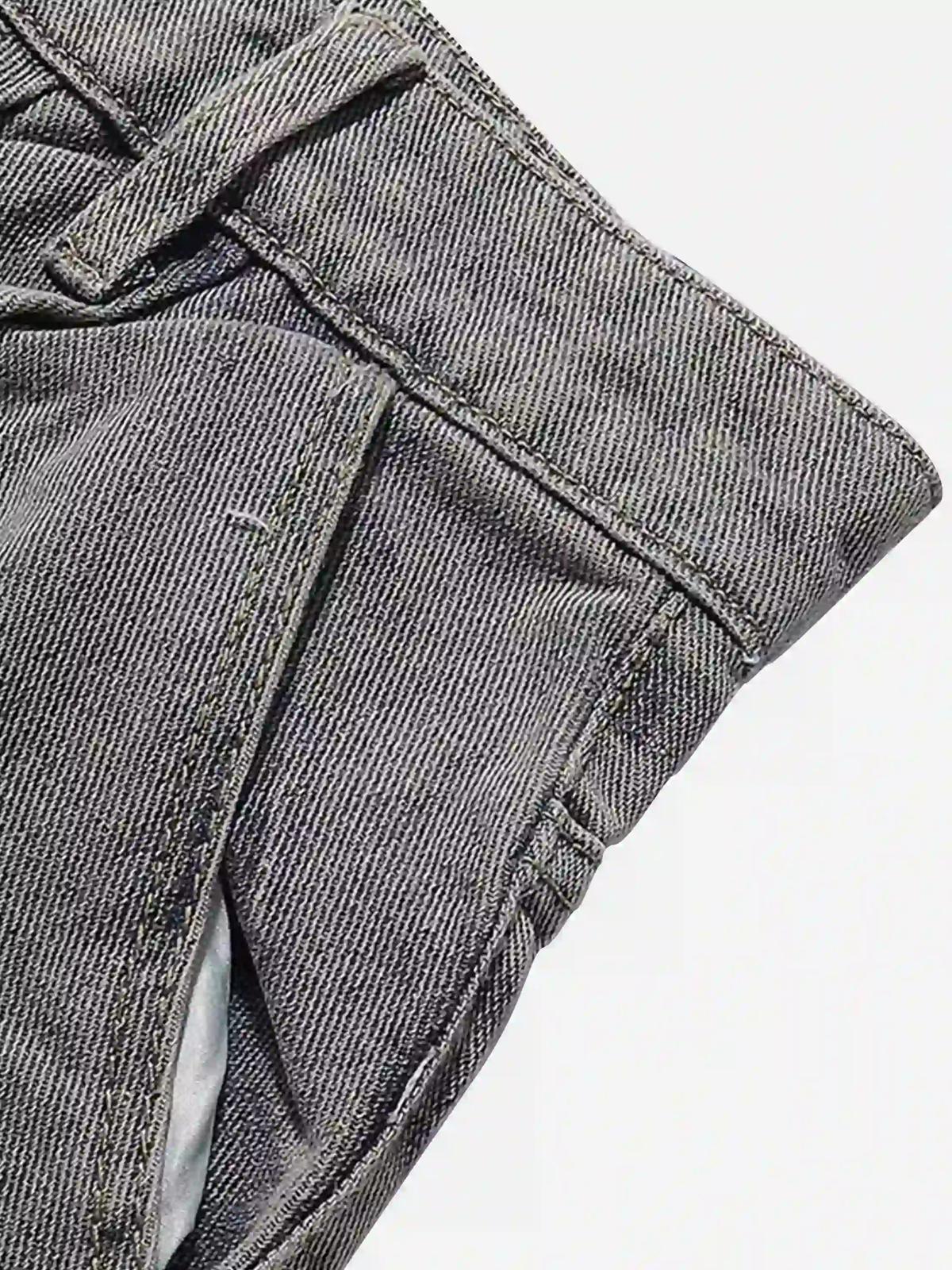 Painted Washed Multi-Pocket Cargo Jeans