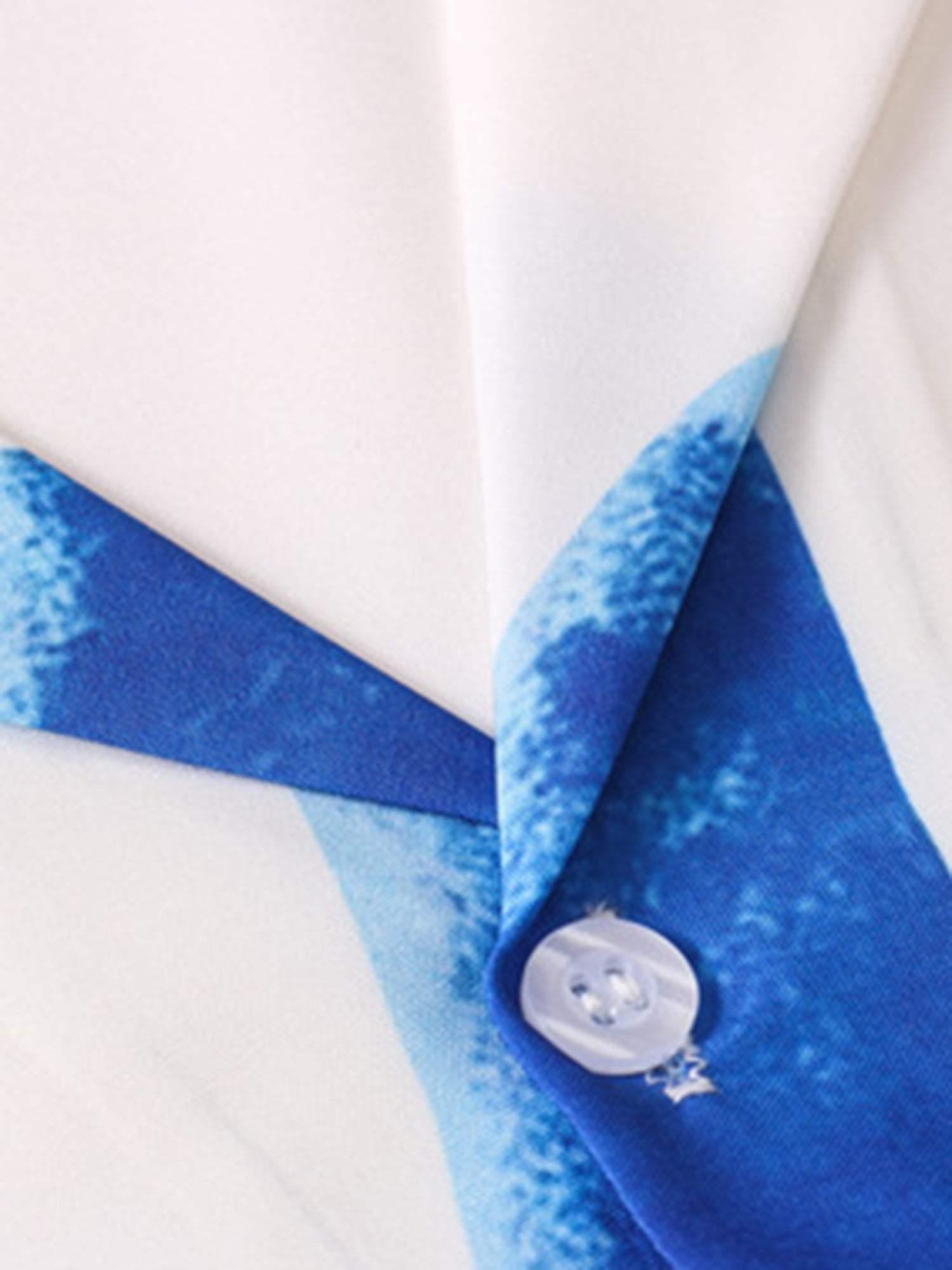 Palm Digital Print Loose Lapel Short Sleeve Shirt