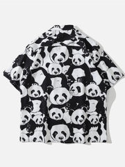 Panda Print Short-Sleeved Shirt