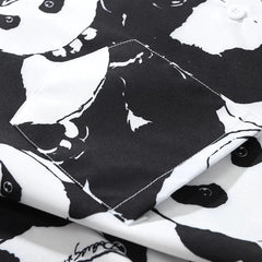 Panda Print Short-Sleeved Shirt