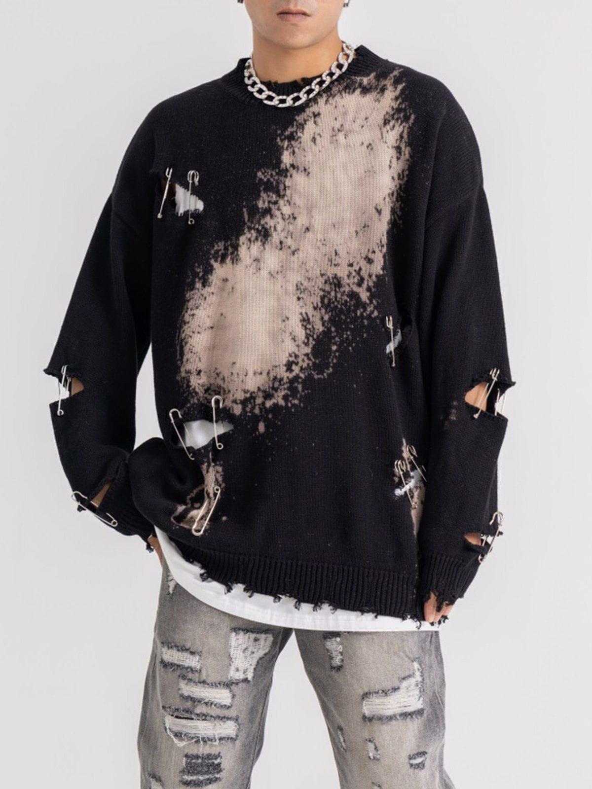 Paperclip Broken Design Knit Sweater