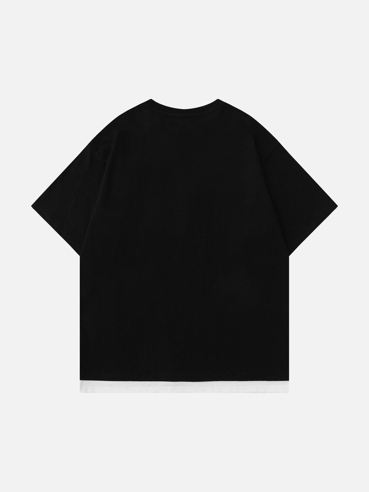 Patchwork 3D Dimensional Design Tee