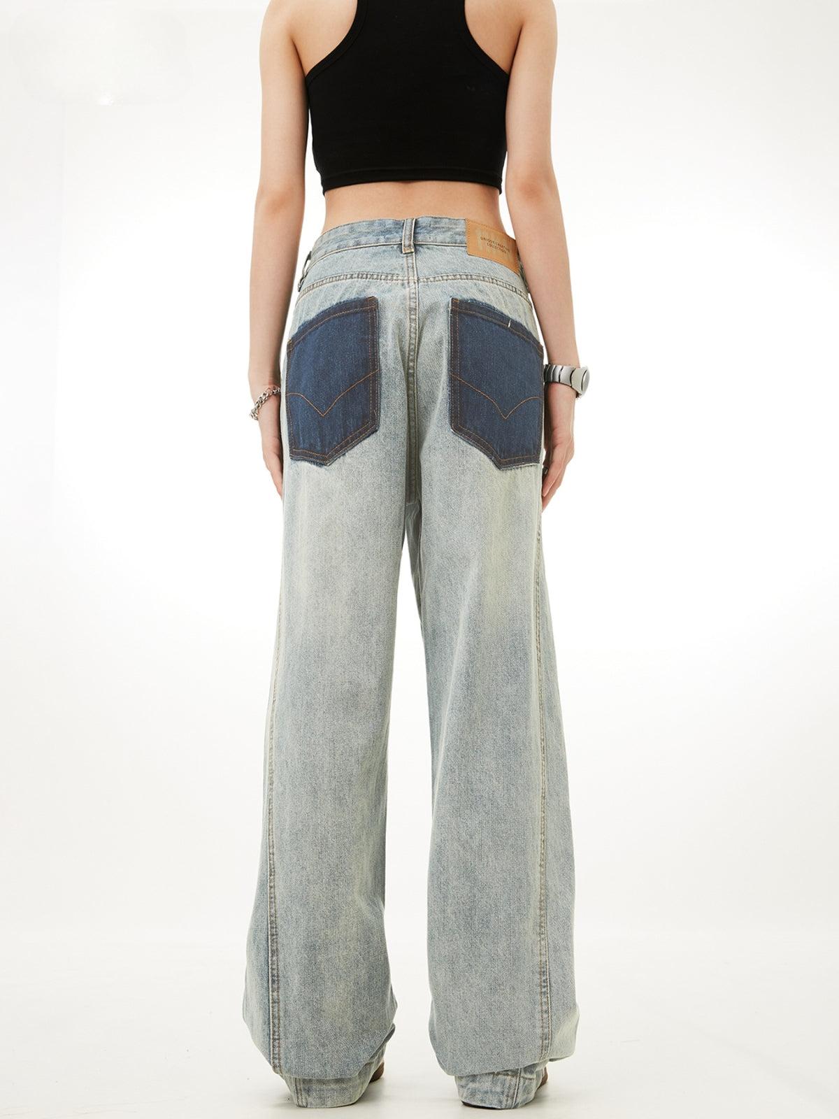 Patchwork Color Blocking Jeans