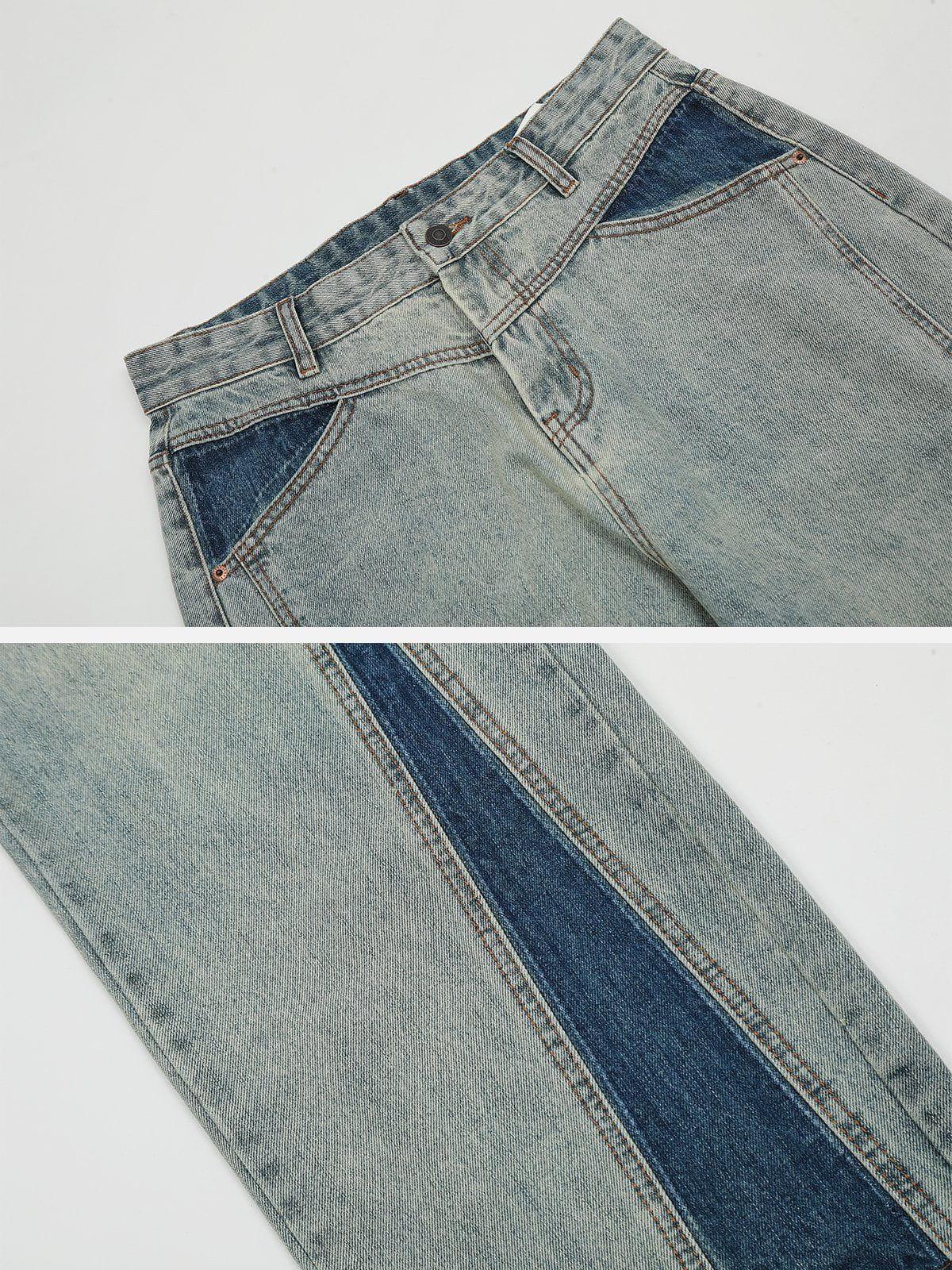 Patchwork Color Blocking Jeans