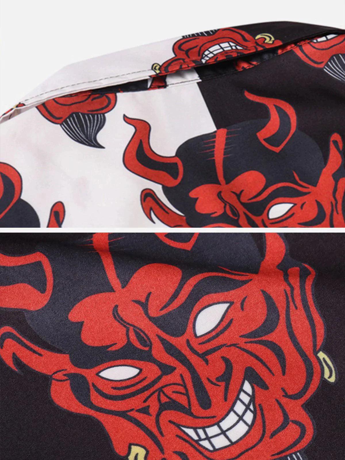 Patchwork Devil Short Sleeve Shirt