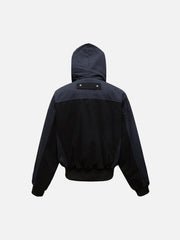 Patchwork Embroidered Fur Hooded Jacket