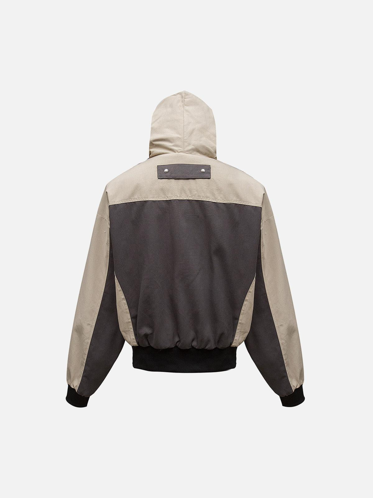 Patchwork Embroidered Fur Hooded Jacket