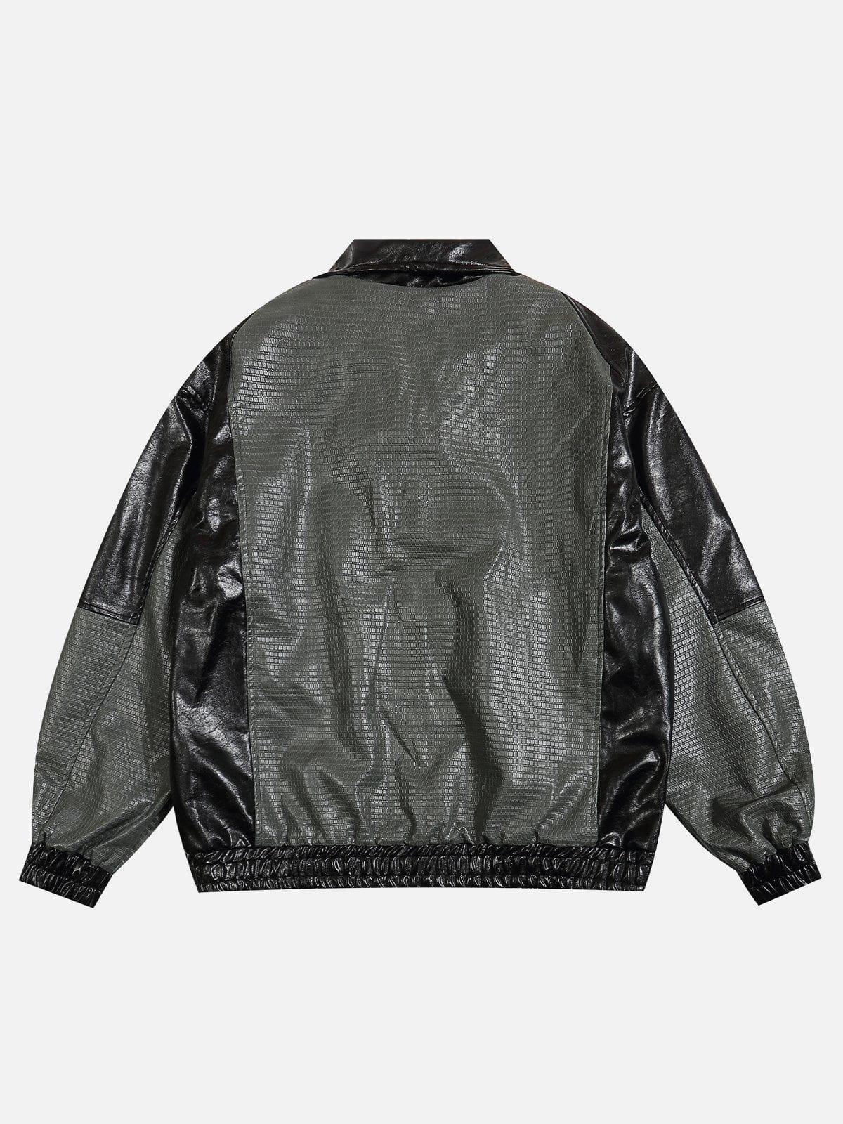 Patchwork Faux Leather Jacket
