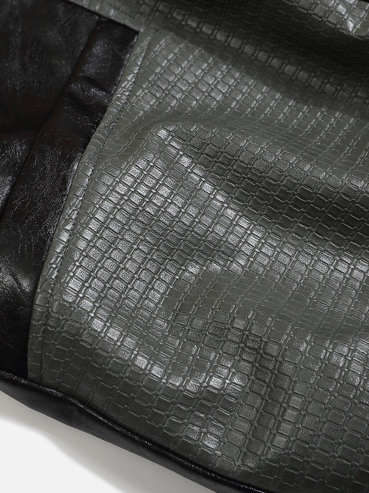 Patchwork Faux Leather Jacket