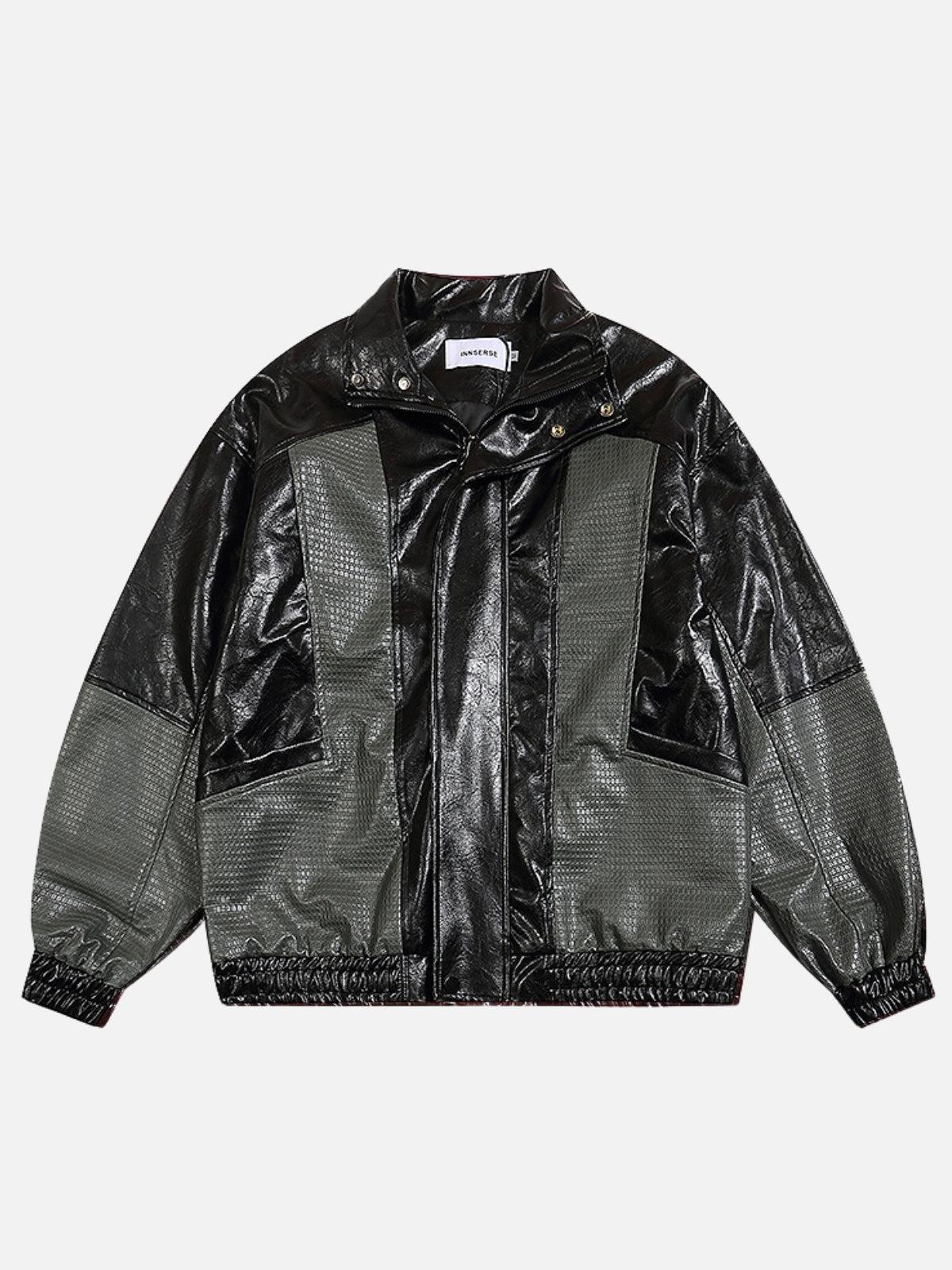 Patchwork Faux Leather Jacket