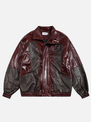 Patchwork Faux Leather Jacket