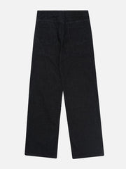 Patchwork Folds Loose Jeans