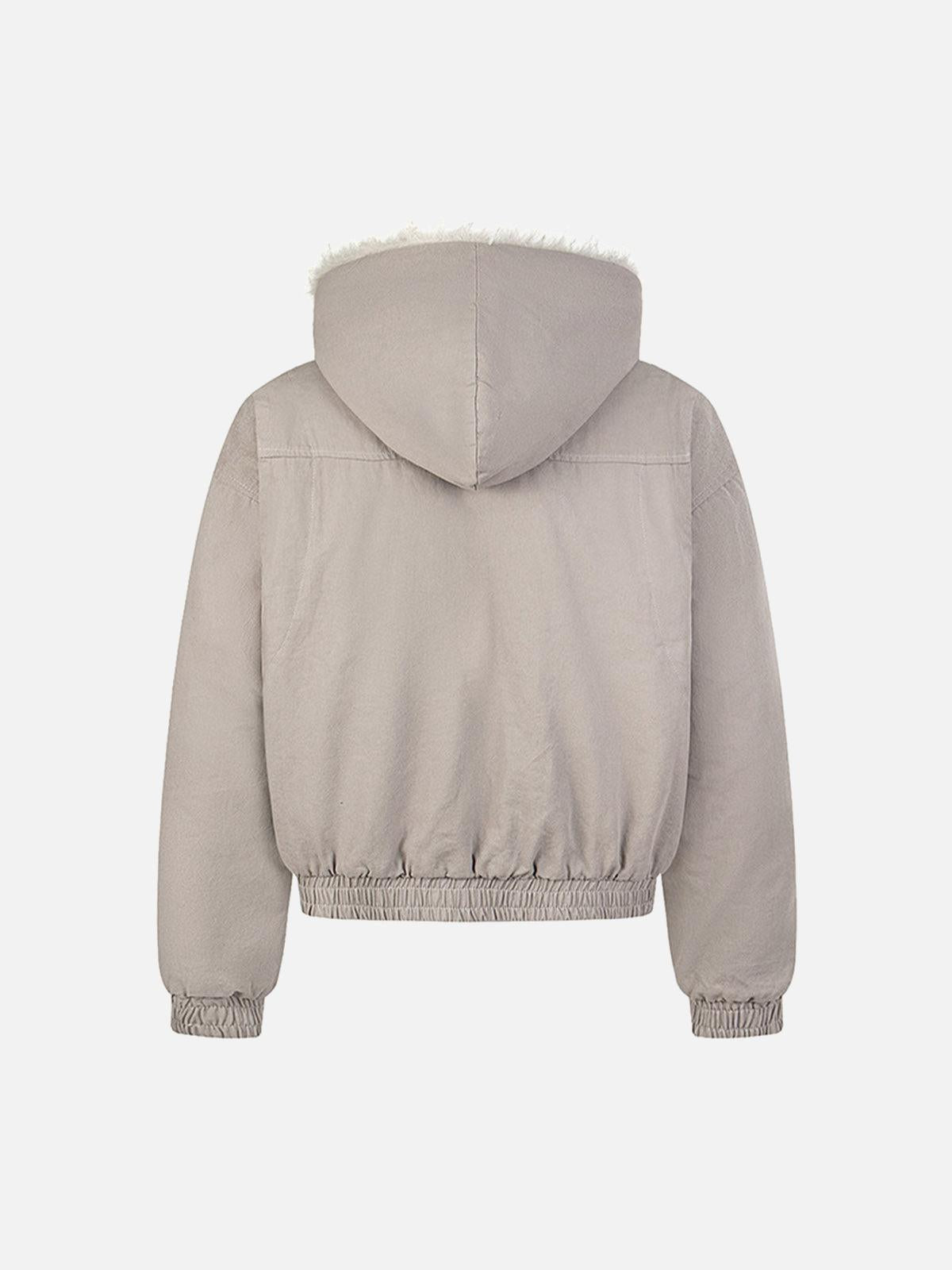 Patchwork Fur Hooded Quilted Jacket