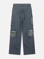 Patchwork Multi-Pocket Jeans