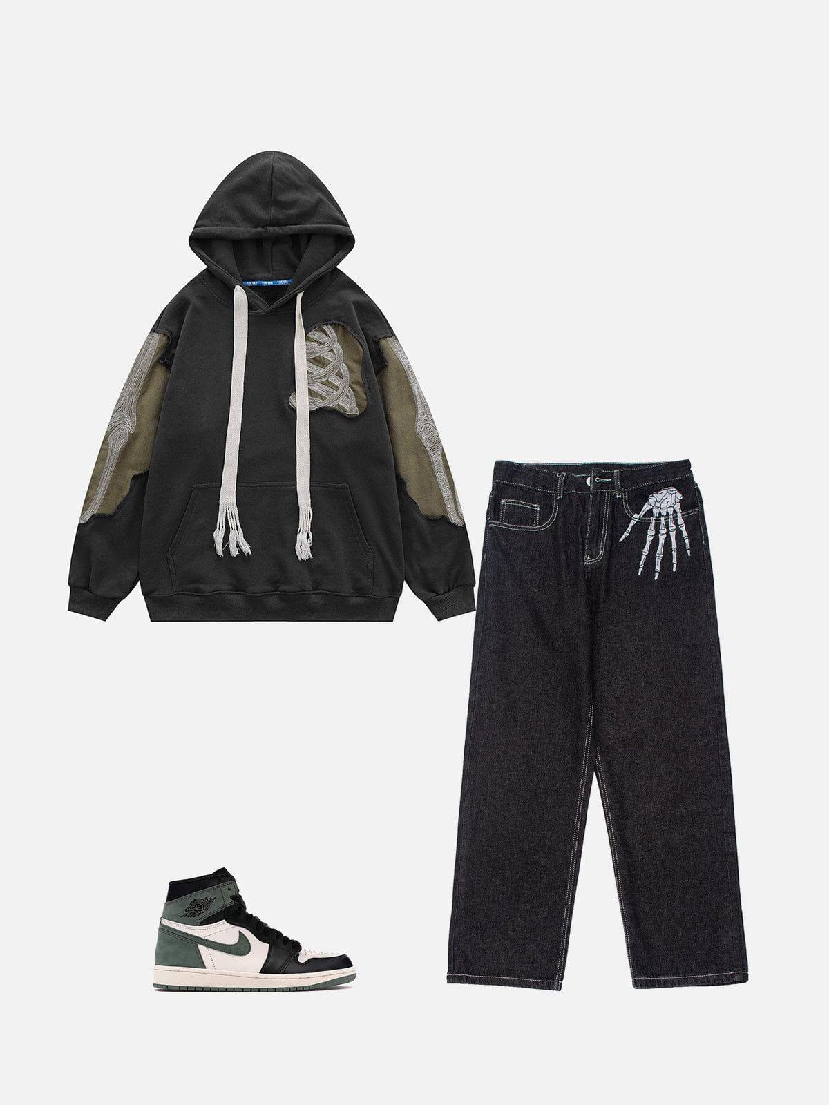 Patchwork Skeleton Hoodie
