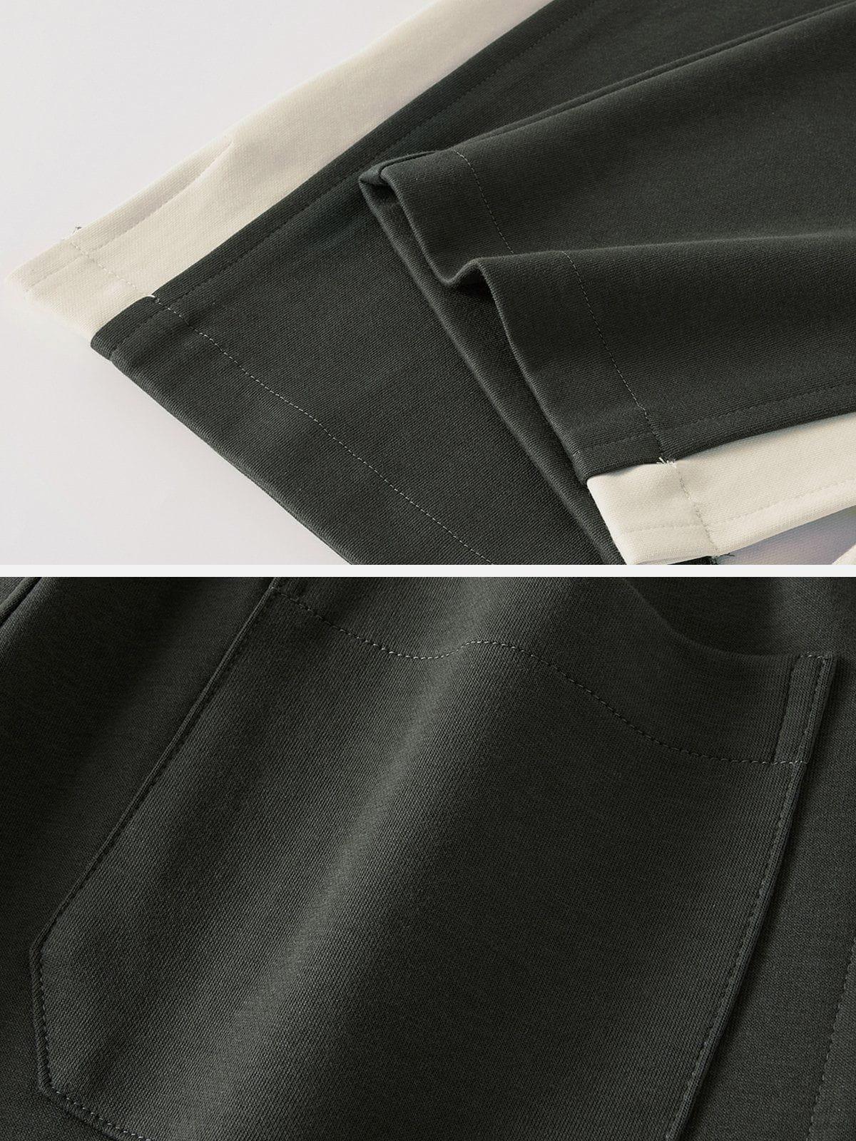 Patchwork Split Pants