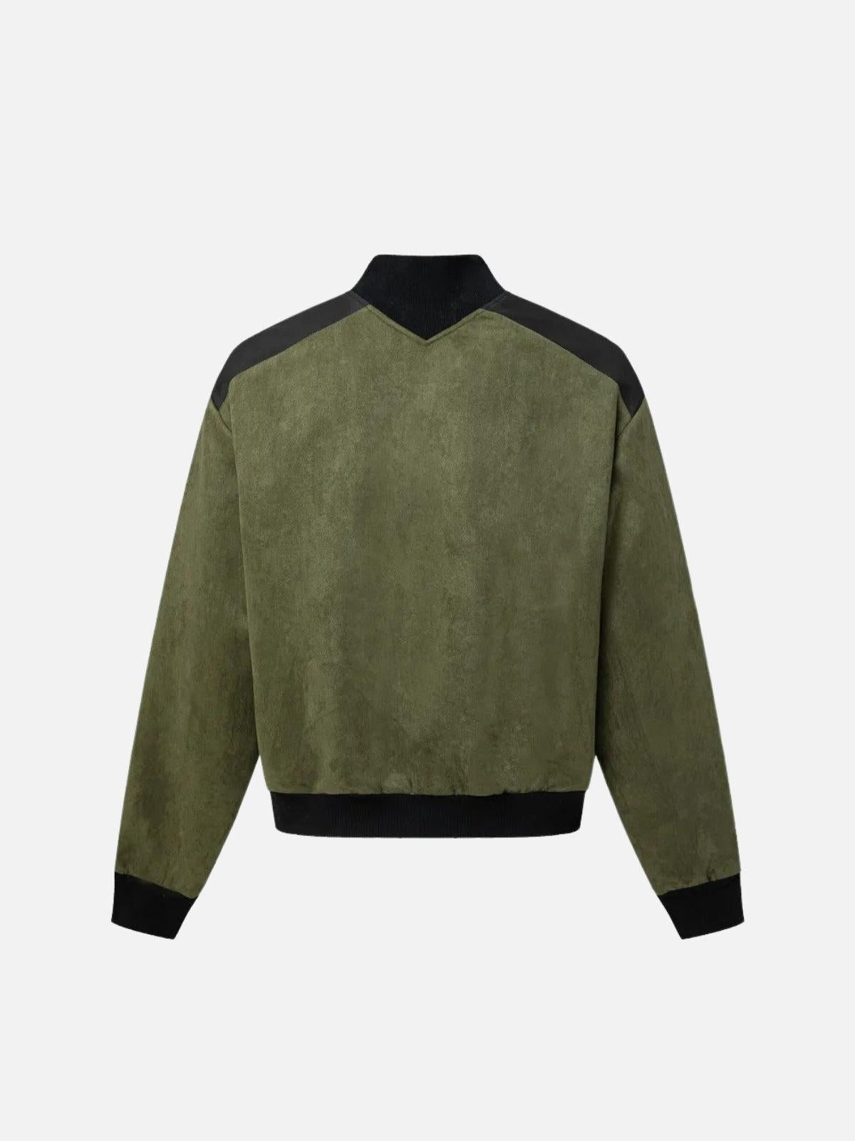 Patchwork Stand Collar Sweatshirt