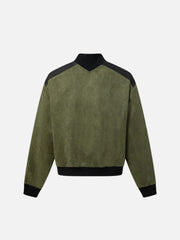 Patchwork Stand Collar Sweatshirt