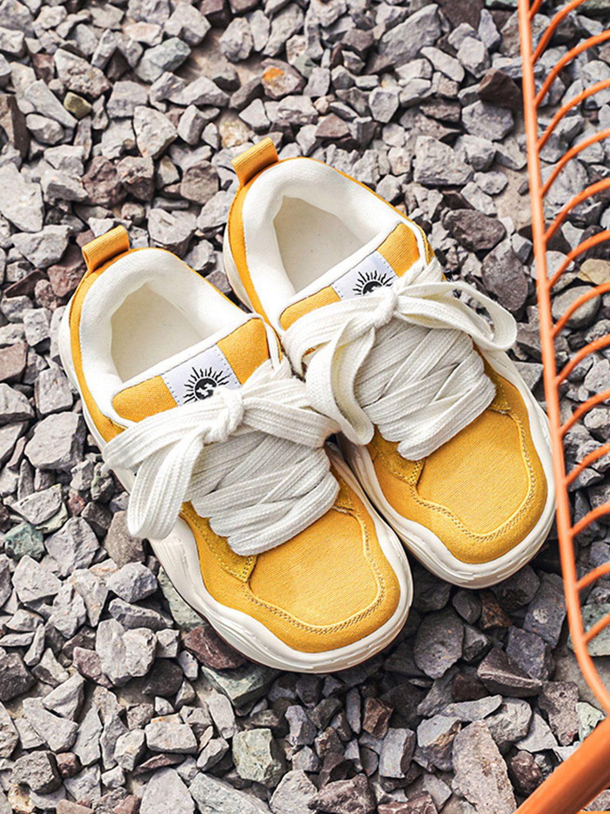 Patchwork Thick Sole Dissolving Shoes
