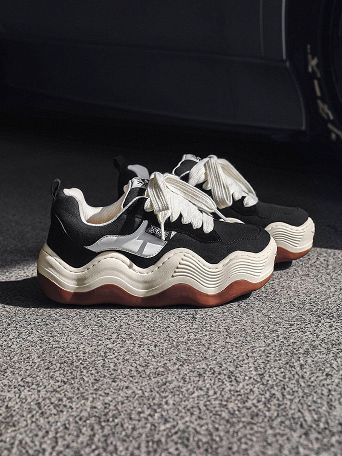 Patchwork Thick Sole Dissolving Shoes