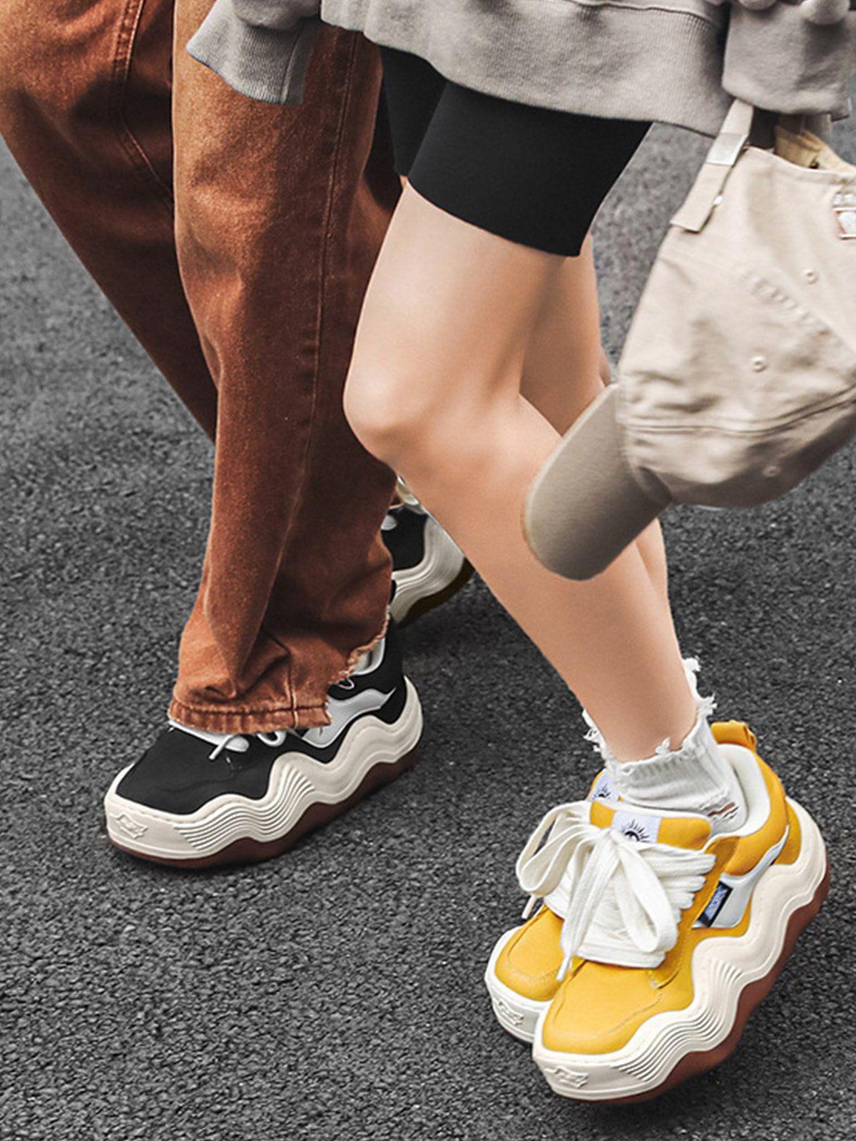 Patchwork Thick Sole Dissolving Shoes