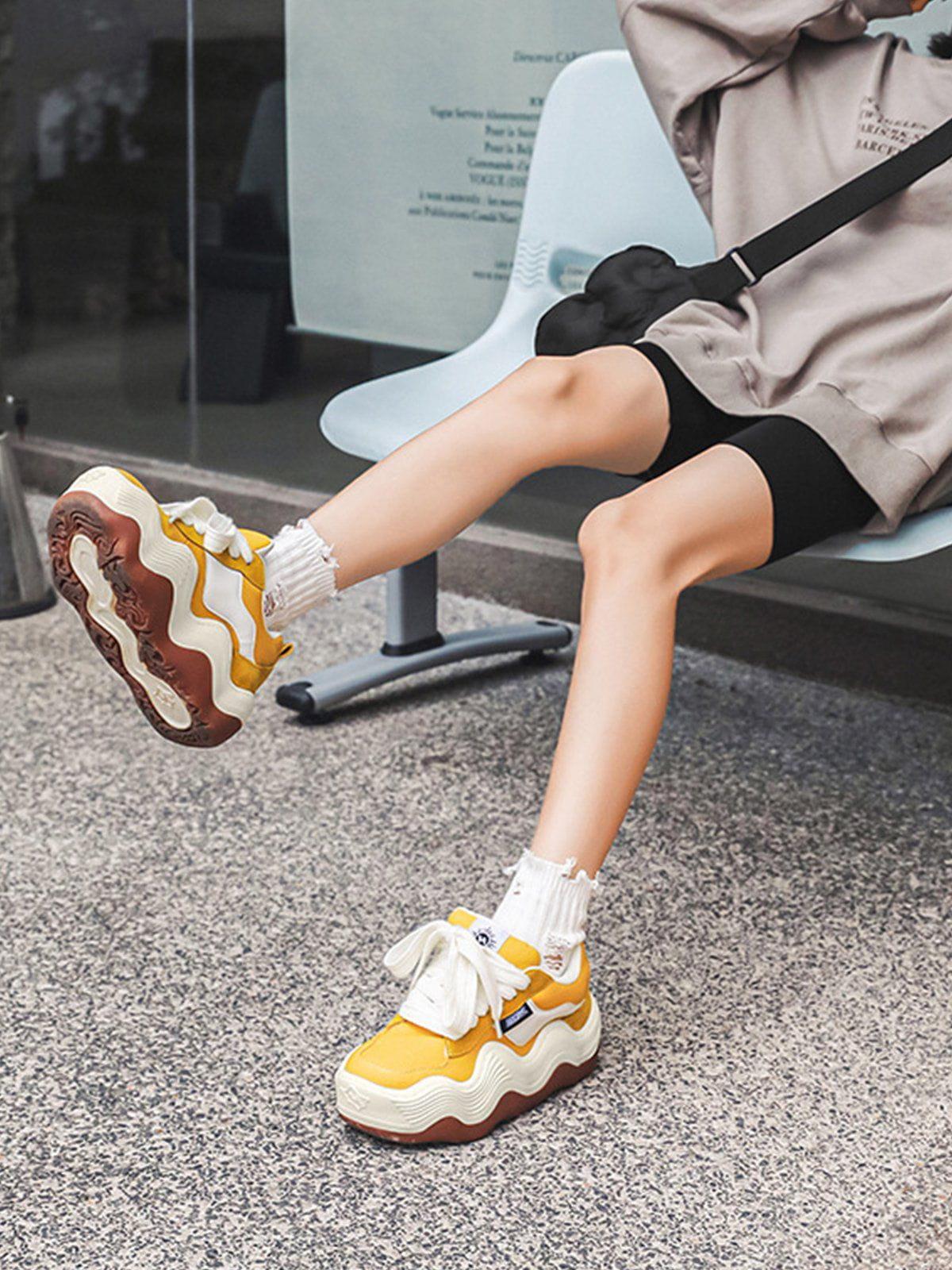 Patchwork Thick Sole Dissolving Shoes
