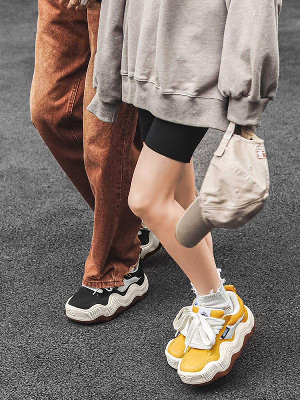 Patchwork Thick Sole Dissolving Shoes